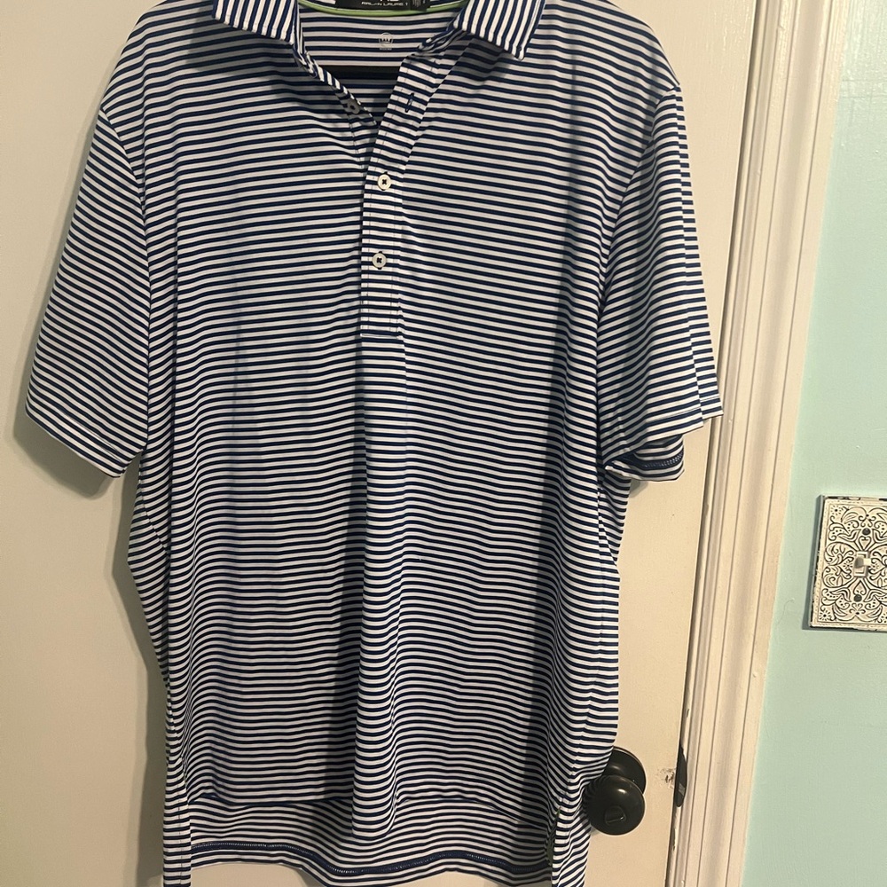 Classic Striped Polo Shirt - Blue and White